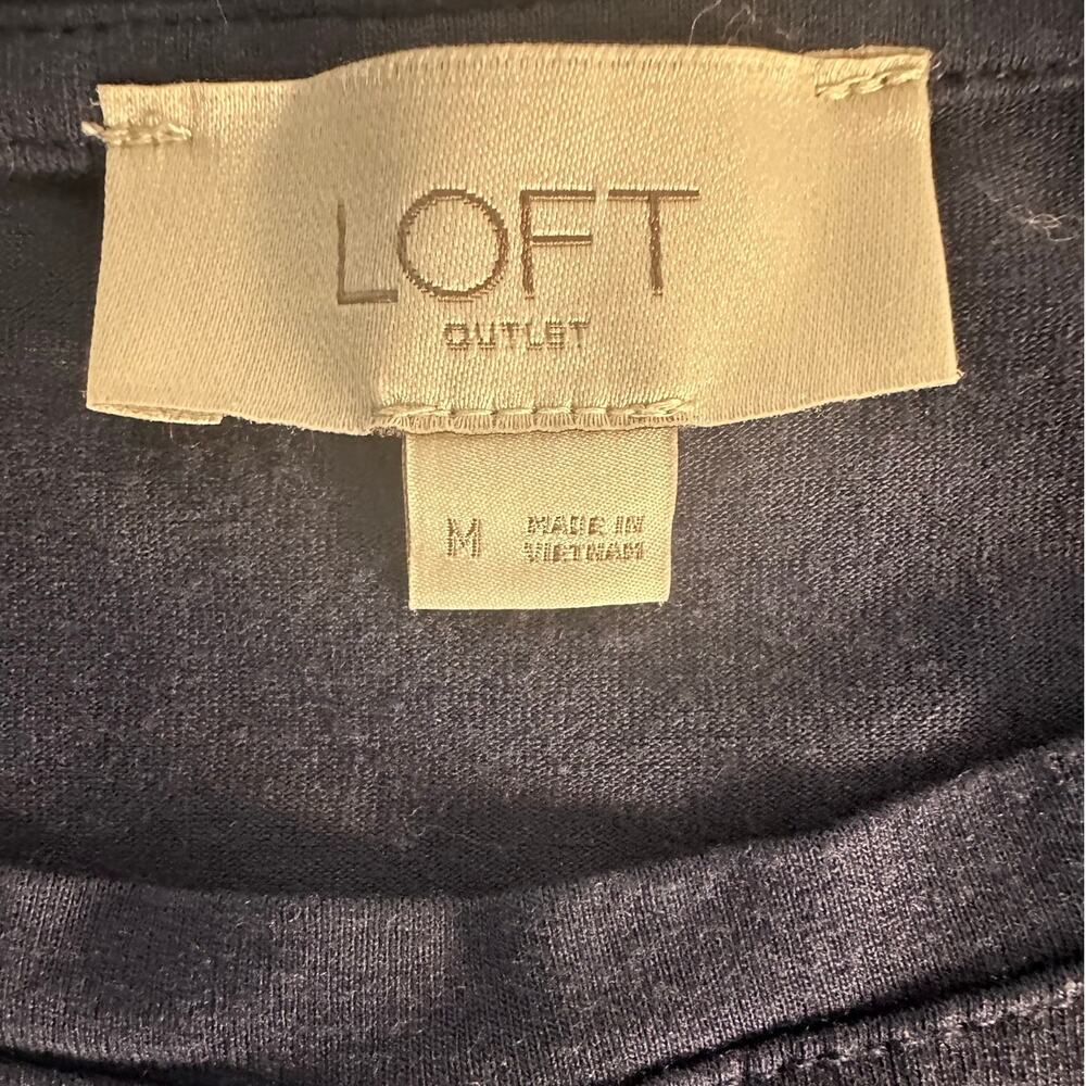 LOFT Navy Swing Dress Medium Casual Sleeveless Knit Summer Dress - Picture 5 of 9